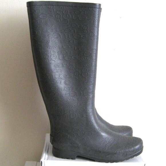 UGG Wilshire Tall Embossed Rainboots #3386, Gray, Size 7 - Picture 3 of 11